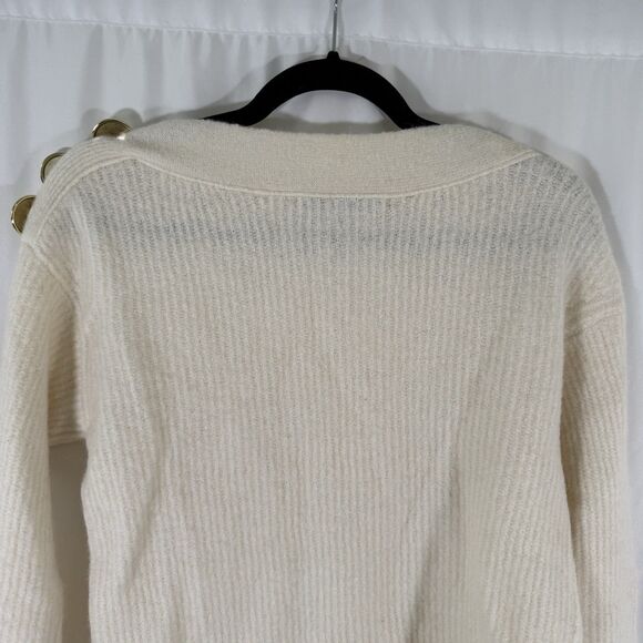Antonio Melani Wool Alpaca Sweater Women's XS Off White Button Long Sleeve - Picture 10 of 11